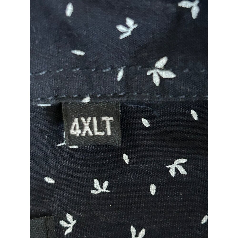 Big Dude Button Shirt Dress Men Size 4XLT Blue Workwear Formal Business Office - Picture 9 of 12